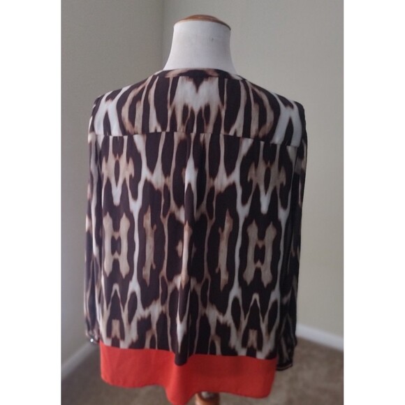 Chico’s Women  Brown  Long Sleeve Blouse  Size 3 - Picture 4 of 7